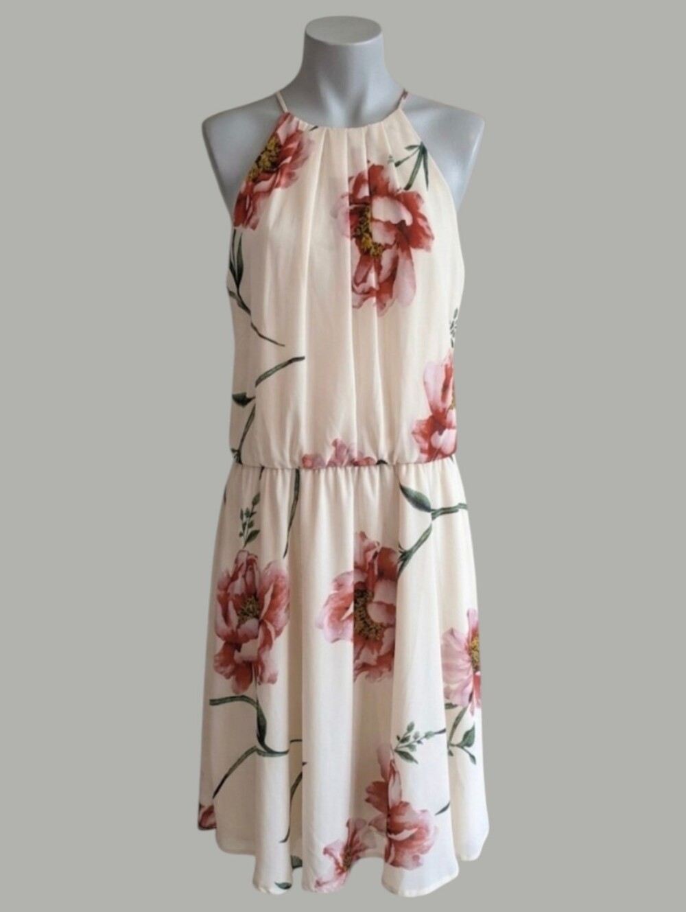 NEW Eclipse Chiffon Halter Floral Dress